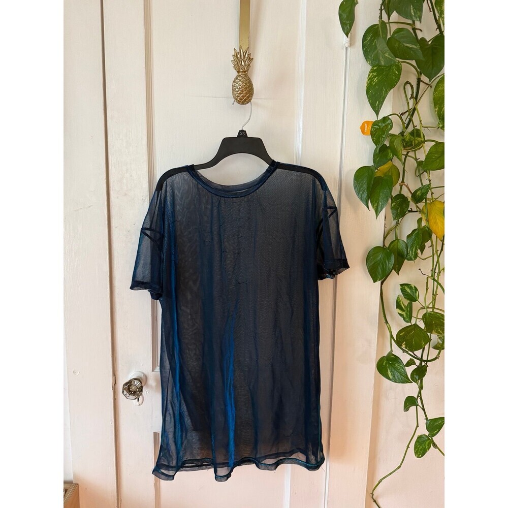 SHEIN curve women’s size 1x-large blue mesh see through dress